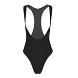 Women's Thong Open Chest High Cut Leotard Bodysuit Swimsuit