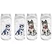 Angelteers 6 Pairs Funny Dog Ankle Socks Cute 3D Animal Low Cut Socks for Women (US, Alpha, One Size, Regular, Regular, Siberian Husky Dog)