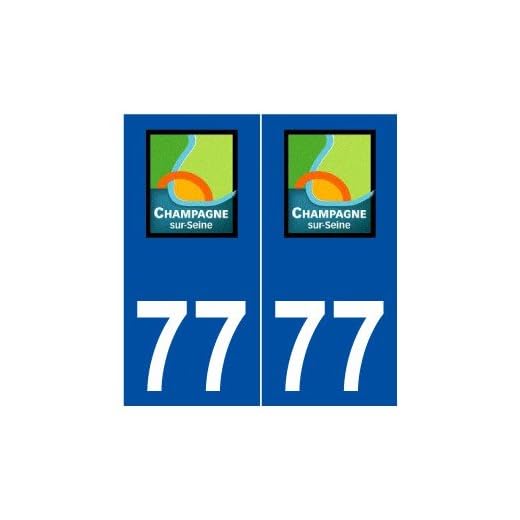 77 Champagne-sur-Seine logo autocollant plaque stickers ville - droits