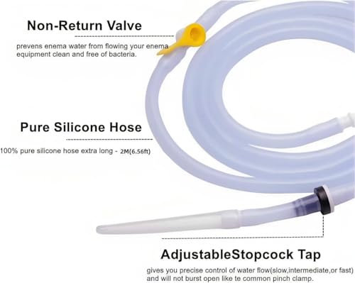 Image of Reusable Enema Kit -PP Plastic Enema Bucket 2L Capacity, 6.56ft Silicone Hoses,Enemas 2 Pieces for Colon Cleanse for Women /Men
