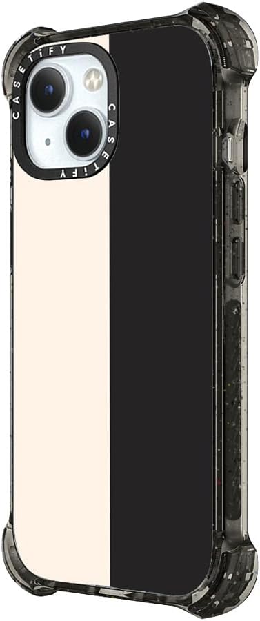 CASETiFY Bounce iPhone 15 Case [6X Military Grade Drop Tested / 21.3ft Drop Protection/Compatible with Magsafe] - White/Black Colorblock - Clear Black