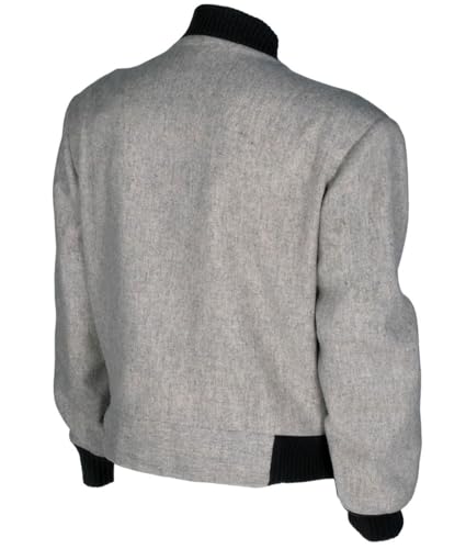 Back to the Future B-iff Tanen Movie Jacket, Gray with Black Ribbed Trim, Zip Front2