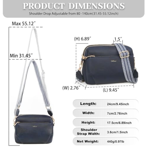 Image of Crossbody Bag for Women Vegan Leather Handbag Purse Anti Theft RFID