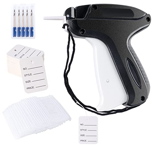 ilauke Pistola de Etiquetas de Precios, Pistola Etiquetadora Etiqueta de Precio con 5 Agujas de Repuesto, 200 Etiquetas Blancas y 2000 Púas de Estándar para Ropa Calcetines Sombreros Etiqueta Precios