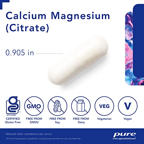 Pure Encapsulations Calcium Magnesium (Citrate) | Supplement For Bone Strength, Muscle Cramp And Tension Relief, Teeth, And Cardiovascular Health* | 180 Capsules #TOP2