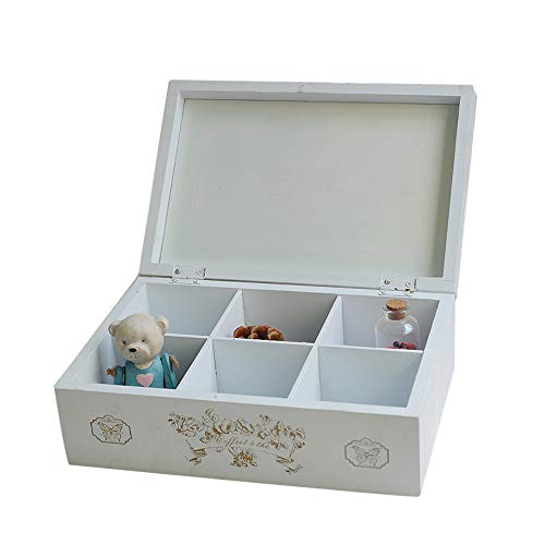 Preisvergleich Produktbild Kosmetiketui Kulturbeutel Hausgarten Multifunktions Retro Holz Kosmetische Aufbewahrungsbox Desktop Schmuck Handy Fernbedienung Schreibwaren Aufbewahrungsboxen, 24 * 16 * 8 cm