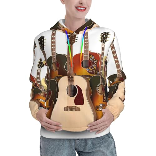 Sweat à capuche guitare pour femme EdWal idéal pour vos sorties décontractées et soirées guitare