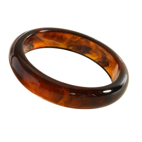 Image of Colorful Geometric Round Circle Resin Acrylic Bangle Bracelet Cute Handmade Chunky Statement Wristband Bracelet for Women Vintage Jewelry