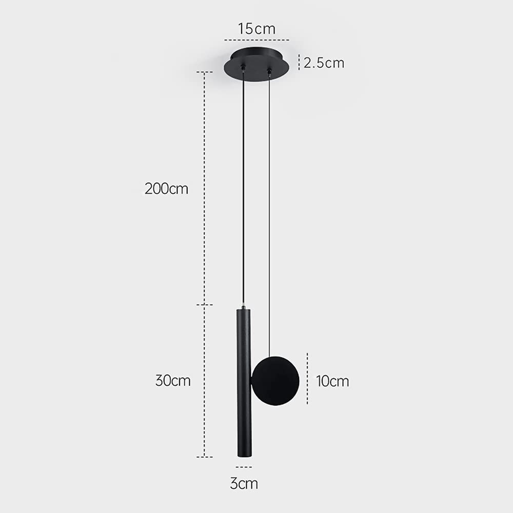 Lampa wisząca przy łóżku z długą rurką, reflektor sufitowy z lampą sufitową z soczewką optyczną, nowoczesna lampa wisząca LED 3W 4000K, prosty narożnik do salonu, lampki do czytania