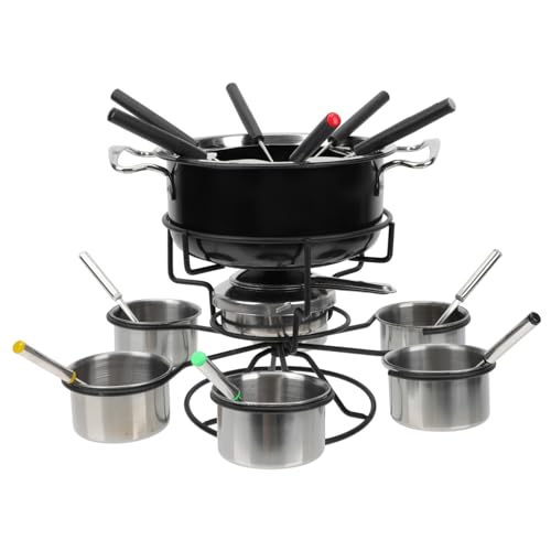 PRETYZOOM Stainless Steel Cheese Fondue Pot Heat Source for Fondue Set Melting Pot for Butter Home Restaurant Use