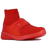 Nautica Zapatillas altas sin cordones para hombre, con soporte para el tobillo, cómodas y transpirables, con cordones, para gimnasio, caminar, correr, Anello-rojo Mono, 42.5 EU