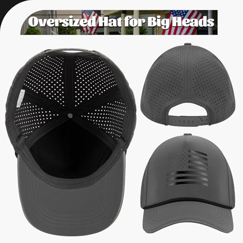 Image of Oversize XL XXL XXXL American Flag Trucker Hat, 250th Anniversary Snapback Hats, Large USA Baseball Cap for Men Big Heads