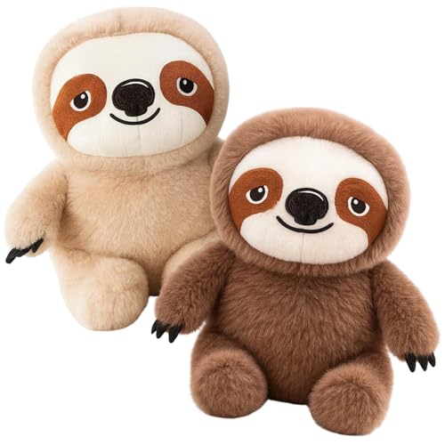 JazRvr Beschwertes Kuscheltier Faultier, Weiches Gewichtetes Plüschtier für Erwachsene und Kinder, 25 cm, Entspannendes Stressabbau-Tool, Ideal für Schlafbegleiter und Geschenkanlässe