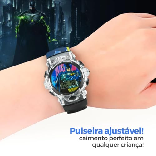 Kit Relógio Digital Infantil Kids Com Óculos De Sol Temática Estilo Diversão Proteção Para Seu Peque