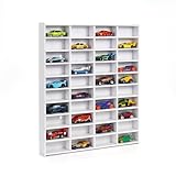 Krafetto Toy Car Display Shelf, Holds 40 Diecast 1/64 Toy Cars, Wall Mount Model Car Storage Organize Case