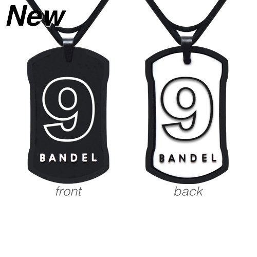 バンデル(BANDEL) ナンバー シリコン ネックレス リバーシブル No.9（ブラックxホワイト）45cm