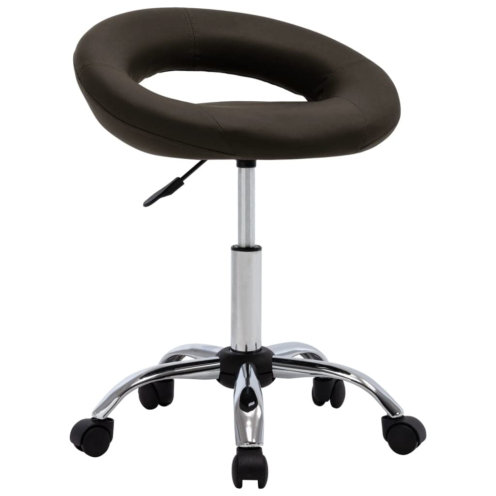 Krzesło do jadalni obrotowe, brązowe, sztuczna skóra z ergonomiczną tapicerką i oparciem, obracane o 360 stopni, regulacja wysokości, z kółkami, idealne do jadalni, kuchni i salonu