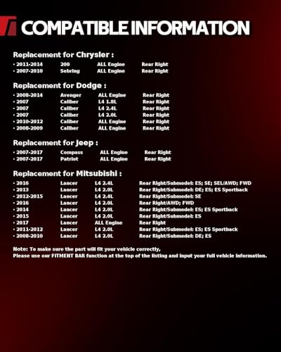 Image of Torchbeam Rear Brake Caliper Right for Jeep 2007-2017 Patriot, Jeep 2007-2017 Compass, Dodge 2008-2014 Avenger, Rear Right Caliper Replace # 18B5038