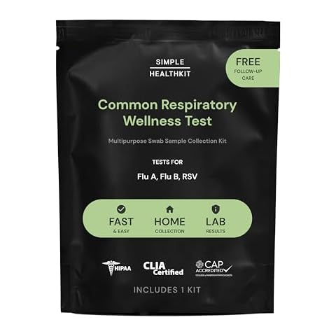 Simple HealthKit At-Home PCR Test Kit for Common Respiratory Illnesses - Test Kit for Flu A, Flu B & RSV - Free Follow-Up Care & Fast Lab Results Cover