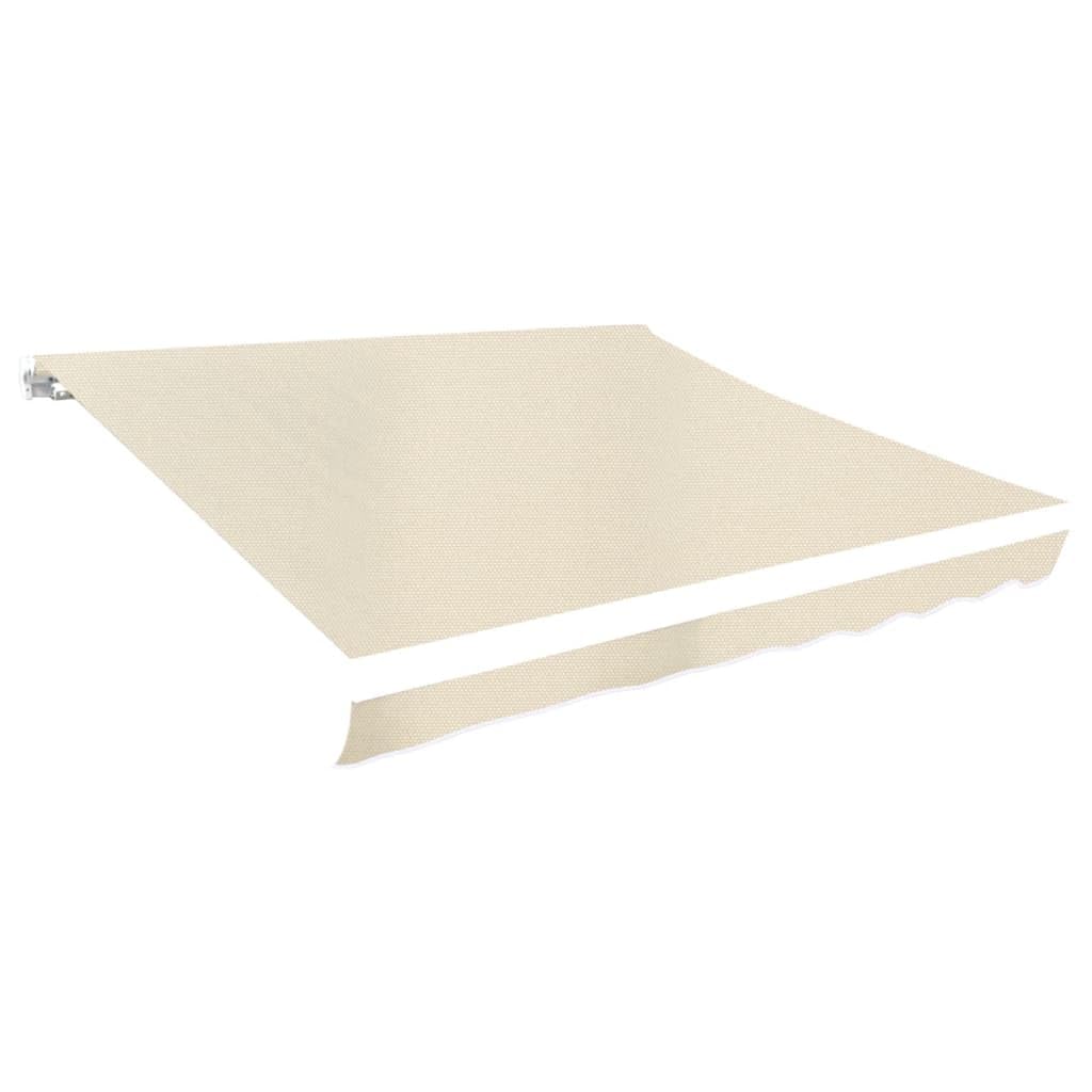 ksxnkhk Cream canvas awning fabric 350 x 250 cm, UV and sun protection for patio, veranda, garden, replacement part with valance, awning frame 3.5 x 2.5 m, durable