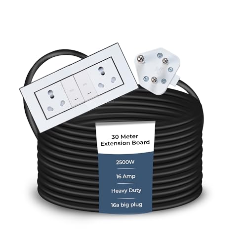 Image of Extension Board Heavy Duty Multi Socket 15A /16A /20 (2500 Watts 16A Big Plug and Two 16A Socket and Two 20A Switch, 30 Meter)