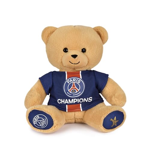 PSG Paris Saint-Germain - Ours Peluche PSG Champions Édition Limitée Numérotée - 20 cm – Petit Ours Parisien avec Maillot Officiel Amovible - Champion We...