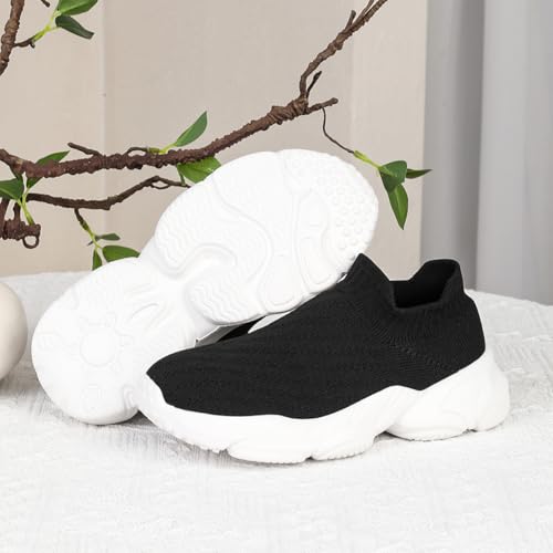 Women's Walking Shoes Breathable Knit Slip On Sneakers3