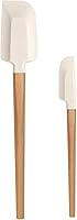 Vista 1 de Wooden Handle Spatula Set, 12" & 9" Rubber Spatula Silicone Spatulas for Baking Cooking and Mixing.