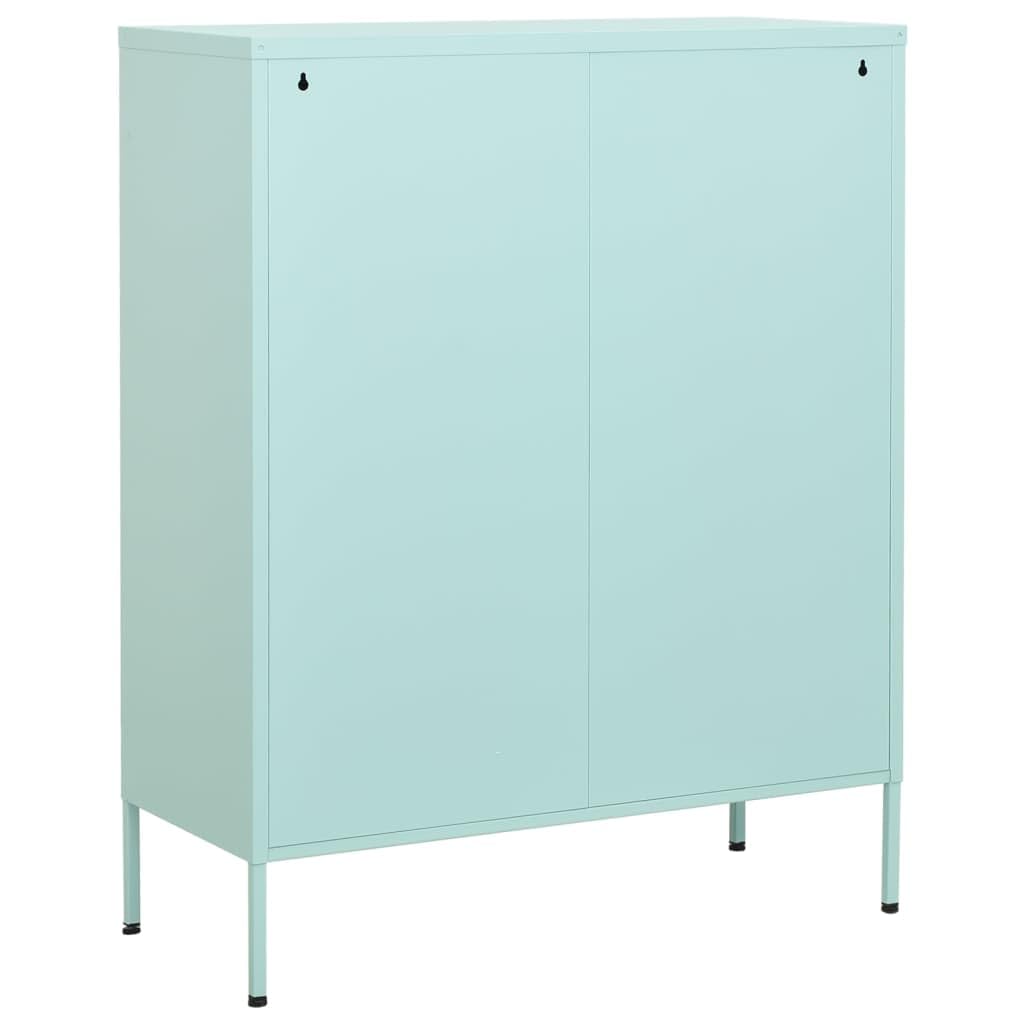 Armoire De Rangement VidaXL - 2 Portes Maille, Étagères Réglables - Vert Menthe 80x35x101,5cm