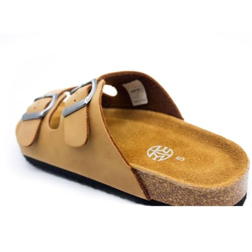 E E EMPTY Sandals Women Project Cloud Adjustable Double-Buckle Smooth Sandals, Comfortable Cork Sandals Suitable for Both Men and Women, with Bow Support ， Brown4