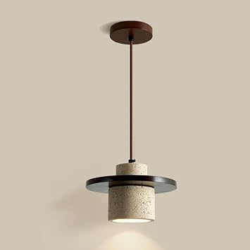 Nordic Natural Stone LampShade Pendant Light Japanese Wabi-Sabi Hanging Chandelier for Dining Table, Travertine Droplight Bedside Restaurant Kitchen Aisle Bar Club Hanging Lamps