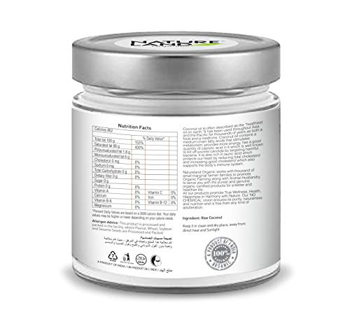Image of Natureland Organics Coconut Oil 400 Ml - Organic Raw Virgin Oil (Pack of 2)