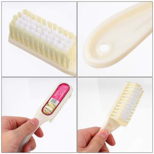 ARTIBETTER 4pcs Cleaning Brush Long Handle Scrub Brush for Home Bathroom Clothes Shoes Fingernail Foot Toe Cleaner (Random Color) - Image 3
