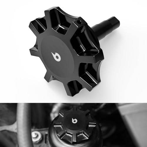 Bevinsee Aluminum Power Steering Reservoir Cap Compatible with BMW E46 E36 E85 E90 E39 E60 E53 E83 E92, N54 N52, 325i 325Ci 325xi 330i 330xi 330Ci 328i 335i, Replacement 32416851332, 32411128333,Black