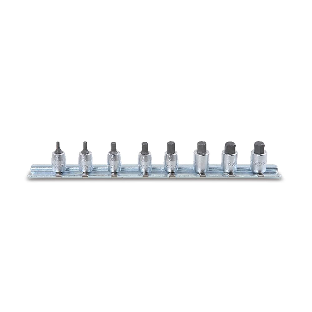 BETA - Set 8 Chiavi a Bussola Maschio Esagonale 1/4" Cromate, Serie Bussole con Inserto Brugola 2,5-10 mm per Cricchetto Officina Meccanica e Manutenzione, 900ME/SB8