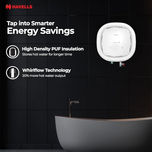 Image of Havells Adonia-i 15L Storage Water Heater(Geyser)|With Remote|Wi-Fi Control|Faster Heating|Safe to use|Saves electricity|Glass Coated Anti Rust Tank|Color Changing LED Indicator|Mcoloy Heating Element