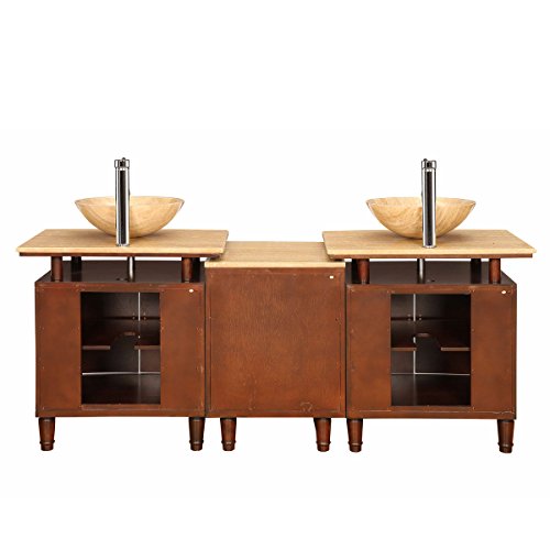 Antique Bathroom Vanity Double Sink Lux-H-833-74 : W73" X D22" X H37" #TOP3