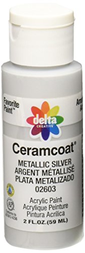 Peinture acrylique Ceramcoat argent métallique transparent à haute brillance 2 oz