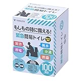 山善(YAMAZEN) 簡易トイレ 大容量 100回分 防災士監修 (凝固剤/汚物袋/便座カバー/処理袋) 消臭 抗菌 非常用トイレ 災害用トイレ 防災 断水 介護 非常用 YAK-100