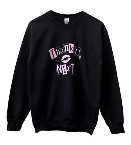 Era of Artists LLC Thank U Next Unisex Crewneck Sweatshirt (US Alpha Small Regular Regular Black)