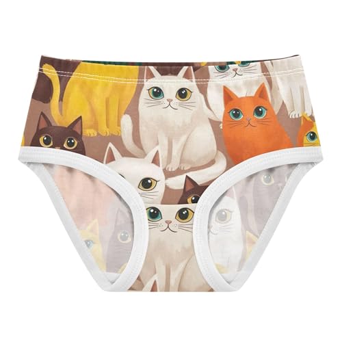 Aesthetic Toddler Underwear Floral 2t Cotton Cute Panties Girl Colorful Cartoon Cats White Yellow Briefs Girls Undies