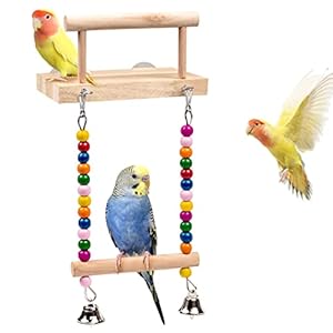 Bird Perches Parrot Wooden Platform Bird Toys Swing Hanging Perch Platform Comfy Stands for Baby Lovebird Cockatiel Conure Finch Canaries Chinchilla Hamster