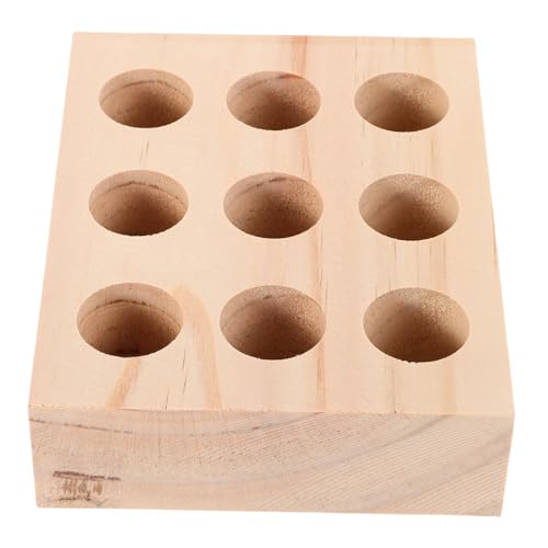 Sosoport 9-Hole Insect Pin Organizer Wood Base DIY Specimen Tool Pin Storage Tray for Science Collections