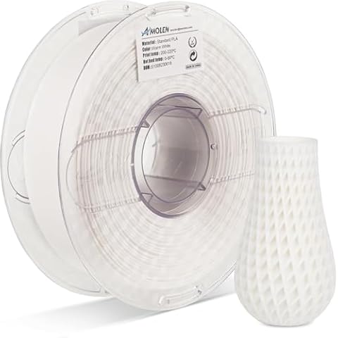 AMOLEN 3D Printer Filament PLA - 1.75mm PLA High-Speed Filament White PLA, 1KG/2.2lb, Dimensional Accuracy +/- 0.02 mm, Smooth & Non-Tangle, Fits for Most FDM 3D Printer, Supporting Up to 500mm/s Cover