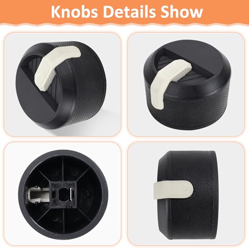 Gas Griddle Grill Knobs Replacement for Blackstone 1666 1517 1554 1825 1836 Gas Griddle Knobs Walmart Knobs, 2 Burner 4 Bunrer Control Knob for Blackstone 17" 22" 28" 36" Griddle Accessories, 2 Pack