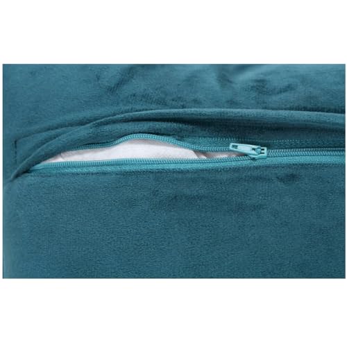 Image of Amazon Brand - Umi Decorative Striped Throw Pillow Covers 12 X 20 Inch,Soft Solid Velvet Pillow Covers Cushion Case with Zigzag Pattern for Sofa Bedroom 30 X 50 Cm (Pack of 2) Dark Teal