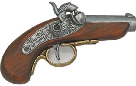Denix Replicas 1018G Nickel Silver Baby Philadelphia Derringer Replica