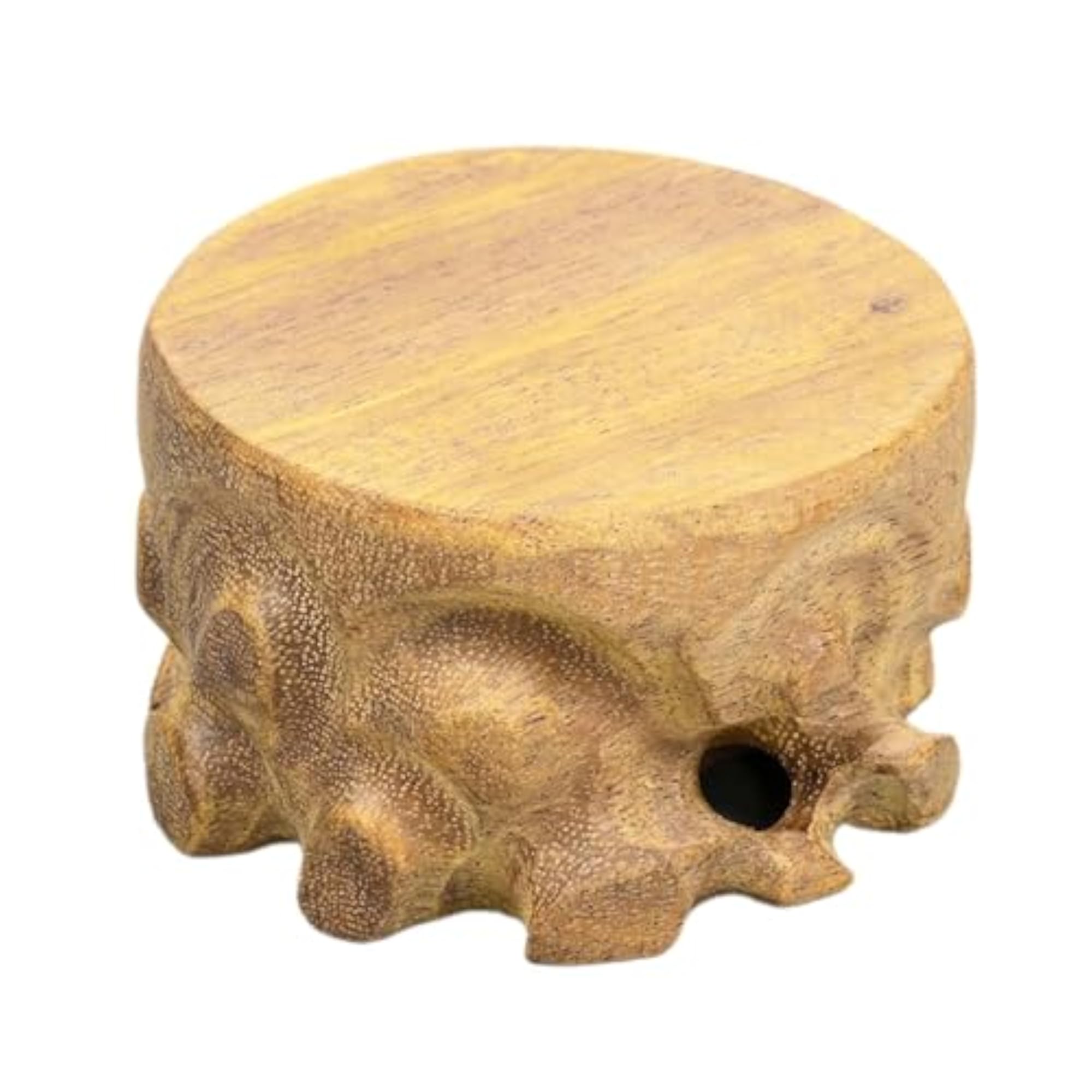 Wooden Stone Display Stand for Bookshelf, Round