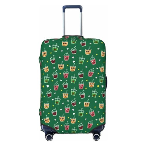 Boba Milk Tea D Luggage Cover Protector Anti-Scratch Washable Fits 18-32 Inch Luggage-Small