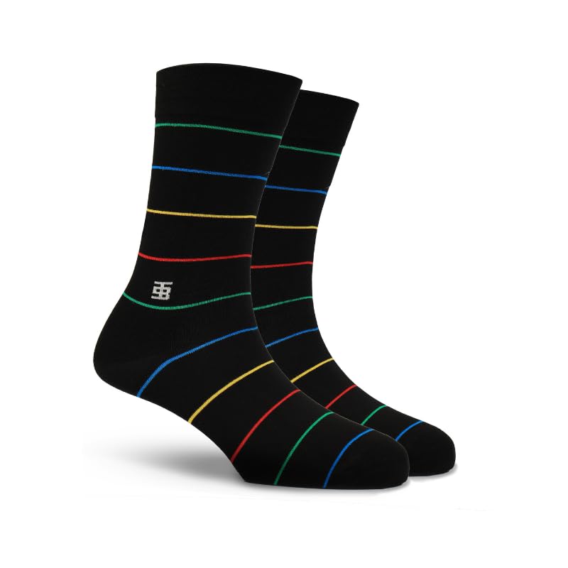 SockSohoTokyo Edition | Red, Yellow, Green and Blue Stripes | Crew Length Socks | UK 7-11